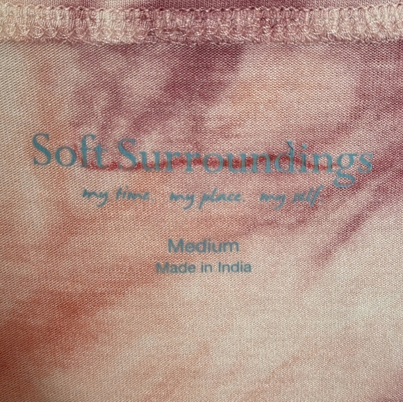 Soft Surroundings | Coral Purple Green Tie Dye Tunic Top Size Medium - Picture 2 of 4